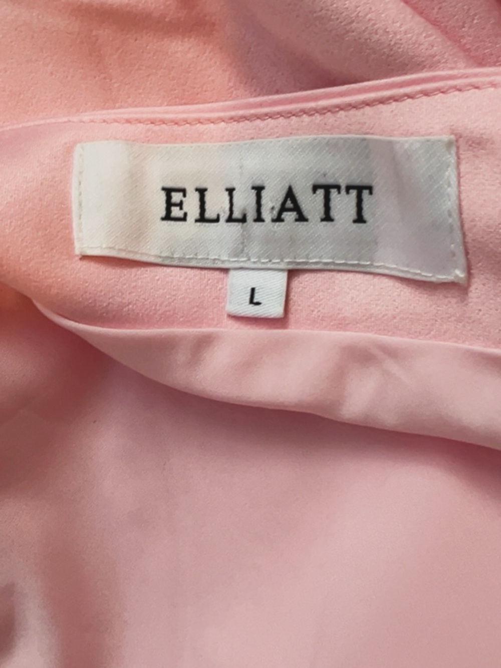 Elliatt Pink Satin One Shoulder Maxi Dress Draped Slip Gown Formal Size L - Picture 6 of 9